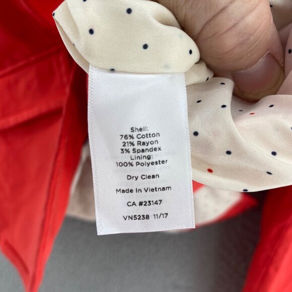 Talbots Blazer Womens 2 Orange Button Up Pockets Stretch Jacket Office Career - Picture 7 of 10